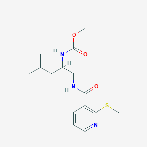 ethyl N-(4-methyl-1-{[2-(methylsulfanyl)pyridin-3-yl]formamido}pentan-2-yl)carbamate