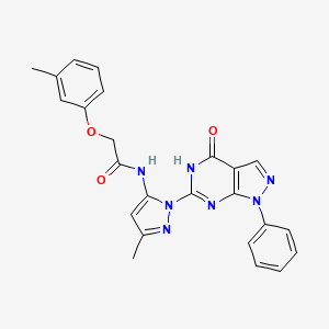 N-(3-methyl-1-(4-oxo-1-phenyl-4,5-dihydro-1H-pyrazolo[3,4-d]pyrimidin-6-yl)-1H-pyrazol-5-yl)-2-(m-tolyloxy)acetamide