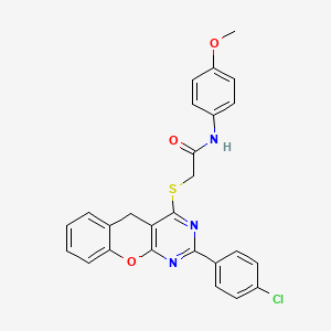 2-((2-(4-chlorophenyl)-5H-chromeno[2,3-d]pyrimidin-4-yl)thio)-N-(4-methoxyphenyl)acetamide