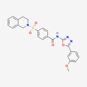 molecular formula C25H22N4O5S B2526884 4-(3,4-dihydroisoquinolin-2(1H)-ylsulfonyl)-N-[5-(3-methoxyphenyl)-1,3,4-oxadiazol-2-yl]benzamide CAS No. 533870-01-8