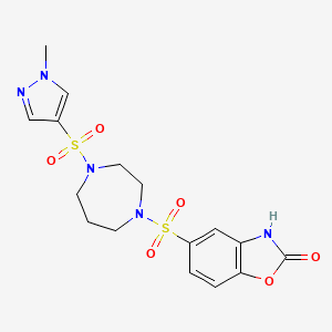 5-((4-((1-methyl-1H-pyrazol-4-yl)sulfonyl)-1,4-diazepan-1-yl)sulfonyl)benzo[d]oxazol-2(3H)-one