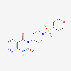 molecular formula C16H21N5O5S B2526892 3-(1-(morpholinosulfonyl)piperidin-4-yl)pyrido[2,3-d]pyrimidine-2,4(1H,3H)-dione CAS No. 2034426-30-5