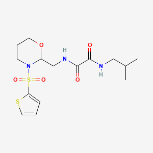 molecular formula C15H23N3O5S2 B2526894 N1-isobutyl-N2-((3-(thiophen-2-ylsulfonyl)-1,3-oxazinan-2-yl)methyl)oxalamide CAS No. 869072-19-5