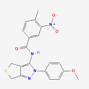 molecular formula C20H18N4O4S B2526896 N-[2-(4-methoxyphenyl)-4,6-dihydrothieno[3,4-c]pyrazol-3-yl]-4-methyl-3-nitrobenzamide CAS No. 391866-51-6