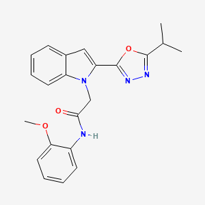 molecular formula C22H22N4O3 B2526902 2-(2-(5-isopropyl-1,3,4-oxadiazol-2-yl)-1H-indol-1-yl)-N-(2-methoxyphenyl)acetamide CAS No. 946382-23-6