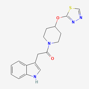1-(4-((1,3,4-thiadiazol-2-yl)oxy)piperidin-1-yl)-2-(1H-indol-3-yl)ethan-1-one