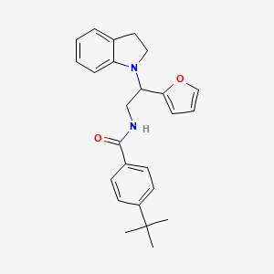 molecular formula C25H28N2O2 B2526908 4-(tert-butyl)-N-(2-(furan-2-yl)-2-(indolin-1-yl)ethyl)benzamide CAS No. 898458-19-0