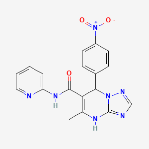 5-methyl-7-(4-nitrophenyl)-N-(pyridin-2-yl)-4,7-dihydro[1,2,4]triazolo[1,5-a]pyrimidine-6-carboxamide