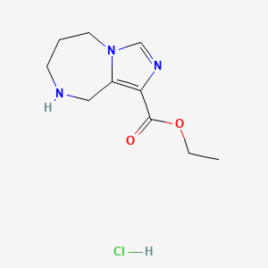 molecular formula C10H16ClN3O2 B2526926 Ethyl 6,7,8,9-tetrahydro-5H-imidazo[1,5-a][1,4]diazepine-1-carboxylate hydrochloride CAS No. 1422344-22-6