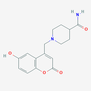 1-[(6-Hydroxy-2-oxochromen-4-yl)methyl]piperidine-4-carboxamide