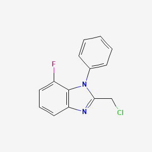 molecular formula C14H10ClFN2 B2526931 2-(Chloromethyl)-7-fluoro-1-phenylbenzimidazole CAS No. 1509479-44-0
