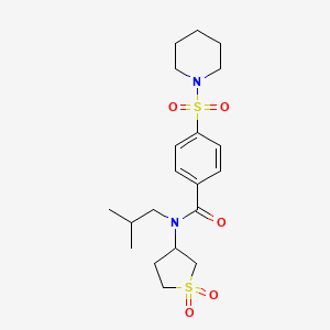 molecular formula C20H30N2O5S2 B2526934 N-(1,1-dioxidotetrahydrothiophen-3-yl)-N-isobutyl-4-(piperidin-1-ylsulfonyl)benzamide CAS No. 898405-45-3