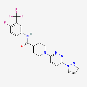 1-(6-(1H-pyrazol-1-yl)pyridazin-3-yl)-N-(4-fluoro-3-(trifluoromethyl)phenyl)piperidine-4-carboxamide