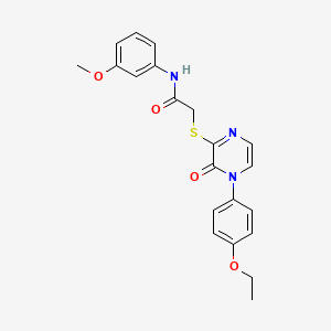 molecular formula C21H21N3O4S B2526939 2-[4-(4-乙氧基苯基)-3-氧代吡嗪-2-基]硫代基-N-(3-甲氧基苯基)乙酰胺 CAS No. 899945-13-2