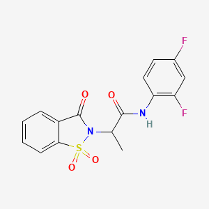 N-(2,4-difluorophenyl)-2-(1,1-dioxido-3-oxobenzo[d]isothiazol-2(3H)-yl)propanamide