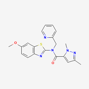 N-(6-methoxybenzo[d]thiazol-2-yl)-1,3-dimethyl-N-(pyridin-2-ylmethyl)-1H-pyrazole-5-carboxamide