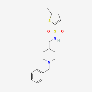 molecular formula C18H24N2O2S2 B2526950 N-((1-benzylpiperidin-4-yl)methyl)-5-methylthiophene-2-sulfonamide CAS No. 953154-70-6
