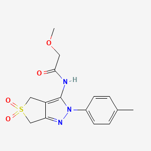 2-methoxy-N-[2-(4-methylphenyl)-5,5-dioxo-4,6-dihydrothieno[3,4-c]pyrazol-3-yl]acetamide