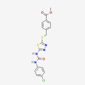 Methyl 4-(((5-(3-(4-chlorophenyl)ureido)-1,3,4-thiadiazol-2-yl)thio)methyl)benzoate