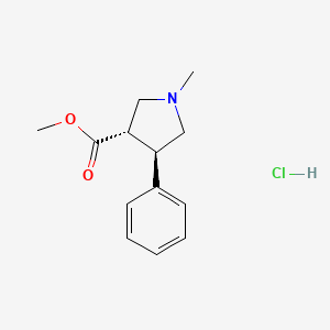 molecular formula C13H18ClNO2 B2526957 methyl (3S,4R)-1-methyl-4-phenylpyrrolidine-3-carboxylate hydrochloride CAS No. 1909287-11-1