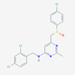 N-(6-{[(4-chlorophenyl)sulfinyl]methyl}-2-methyl-4-pyrimidinyl)-N-(2,4-dichlorobenzyl)amine