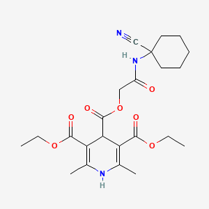 molecular formula C23H31N3O7 B2526978 4-[(1-Cyanocyclohexyl)carbamoyl]methyl 3,5-diethyl 2,6-dimethyl-1,4-dihydropyridine-3,4,5-tricarboxylate CAS No. 923674-68-4