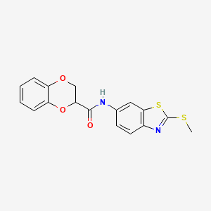 molecular formula C17H14N2O3S2 B2526984 N-(2-(甲硫基)苯并[d]噻唑-6-基)-2,3-二氢苯并[b][1,4]二噁英-2-甲酰胺 CAS No. 681167-05-5