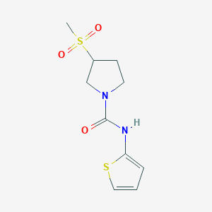molecular formula C10H14N2O3S2 B2526992 3-(甲基磺酰基)-N-(噻吩-2-基)吡咯烷酮-1-甲酰胺 CAS No. 1448058-98-7