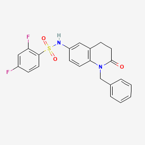 molecular formula C22H18F2N2O3S B2526993 N-(1-benzyl-2-oxo-1,2,3,4-tetrahydroquinolin-6-yl)-2,4-difluorobenzenesulfonamide CAS No. 946325-91-3