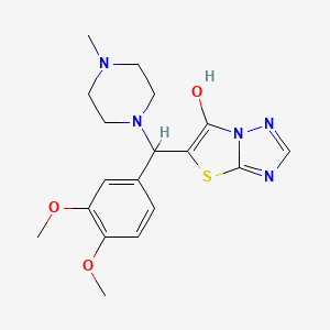 molecular formula C18H23N5O3S B2526994 5-((3,4-二甲氧苯基)(4-甲基哌嗪-1-基)甲基)噻唑并[3,2-b][1,2,4]三唑-6-醇 CAS No. 868219-65-2