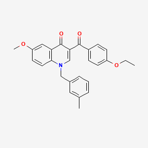 molecular formula C27H25NO4 B2526995 3-(4-Ethoxybenzoyl)-6-methoxy-1-[(3-methylphenyl)methyl]quinolin-4-one CAS No. 866016-75-3
