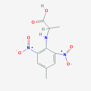 molecular formula C10H11N3O6 B2526996 2-(4-甲基-2,6-二硝基苯胺基)丙酸 CAS No. 19466-60-5