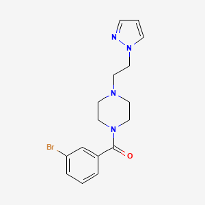molecular formula C16H19BrN4O B2526999 (4-(2-(1H-pyrazol-1-yl)ethyl)piperazin-1-yl)(3-bromophenyl)methanone CAS No. 1286732-58-8