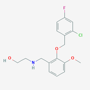 molecular formula C17H19ClFNO3 B252700 2-({2-[(2-Chloro-4-fluorobenzyl)oxy]-3-methoxybenzyl}amino)ethanol 