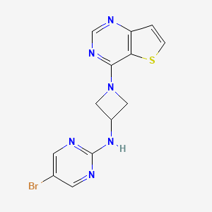 molecular formula C13H11BrN6S B2527001 5-Bromo-N-(1-thieno[3,2-d]pyrimidin-4-ylazetidin-3-yl)pyrimidin-2-amine CAS No. 2380141-03-5