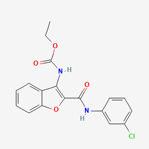 molecular formula C18H15ClN2O4 B2527003 乙基(2-((3-氯苯基)氨基甲酰基)苯并呋喃-3-基)氨基甲酸酯 CAS No. 888442-87-3