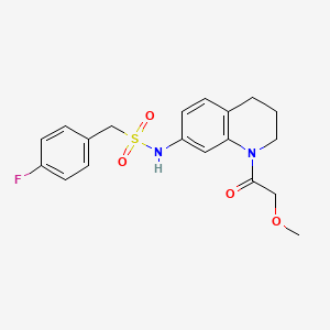 molecular formula C19H21FN2O4S B2527008 1-(4-fluorophenyl)-N-(1-(2-methoxyacetyl)-1,2,3,4-tetrahydroquinolin-7-yl)methanesulfonamide CAS No. 1171948-76-7