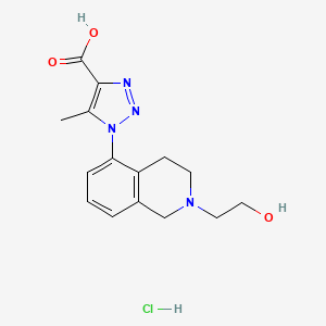 1-[2-(2-hydroxyethyl)-1,2,3,4-tetrahydroisoquinolin-5-yl]-5-methyl-1H-1,2,3-triazole-4-carboxylic acid hydrochloride