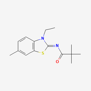 molecular formula C15H20N2OS B2527010 (E)-N-(3-乙基-6-甲基苯并[d]噻唑-2(3H)-亚甲基)新戊酰胺 CAS No. 865544-60-1