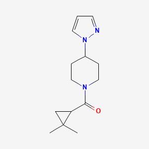 molecular formula C14H21N3O B2527011 1-(2,2-dimethylcyclopropanecarbonyl)-4-(1H-pyrazol-1-yl)piperidine CAS No. 2319804-54-9