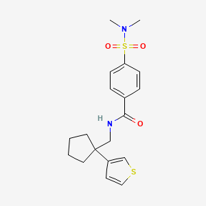 molecular formula C19H24N2O3S2 B2527015 4-(N,N-二甲基磺酰胺基)-N-((1-(噻吩-3-基)环戊基)甲基)苯甲酰胺 CAS No. 2034518-00-6