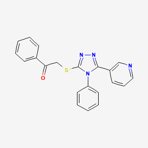 1-phenyl-2-((4-phenyl-5-(pyridin-3-yl)-4H-1,2,4-triazol-3-yl)thio)ethanone