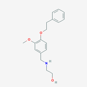 molecular formula C18H23NO3 B252703 2-{[3-Methoxy-4-(2-phenylethoxy)benzyl]amino}ethanol 