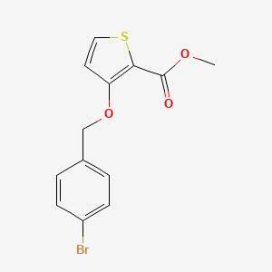 molecular formula C13H11BrO3S B2527033 Methyl 3-[(4-bromobenzyl)oxy]-2-thiophenecarboxylate CAS No. 866009-00-9