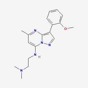 molecular formula C18H23N5O B2527037 N'-[3-(2-methoxyphenyl)-5-methylpyrazolo[1,5-a]pyrimidin-7-yl]-N,N-dimethylethane-1,2-diamine CAS No. 879581-11-0