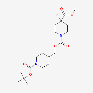 molecular formula C19H31FN2O6 B2527045 1-{1-[(叔丁氧基)羰基]哌啶-4-基}甲基 4-甲基 4-氟哌啶-1,4-二羧酸酯 CAS No. 2055839-71-7