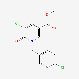 molecular formula C14H11Cl2NO3 B2527055 Methyl 5-chloro-1-[(4-chlorophenyl)methyl]-6-oxopyridine-3-carboxylate CAS No. 400087-49-2