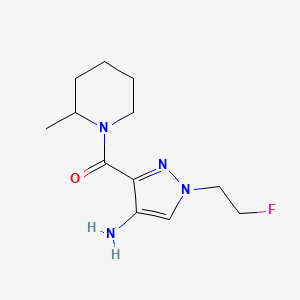 molecular formula C12H19FN4O B2527064 1-(2-Fluoroethyl)-3-[(2-methylpiperidin-1-yl)carbonyl]-1H-pyrazol-4-amine CAS No. 2101200-88-6