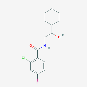 molecular formula C15H19ClFNO2 B2527068 2-chloro-N-(2-cyclohexyl-2-hydroxyethyl)-4-fluorobenzamide CAS No. 1351650-40-2