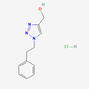 molecular formula C11H14ClN3O B2527069 [1-(2-phenylethyl)-1H-1,2,3-triazol-4-yl]methanol hydrochloride CAS No. 1864073-20-0